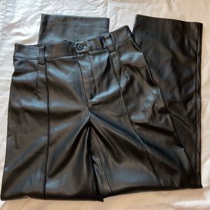 Zara Full Length Straight Leg Leather Pant